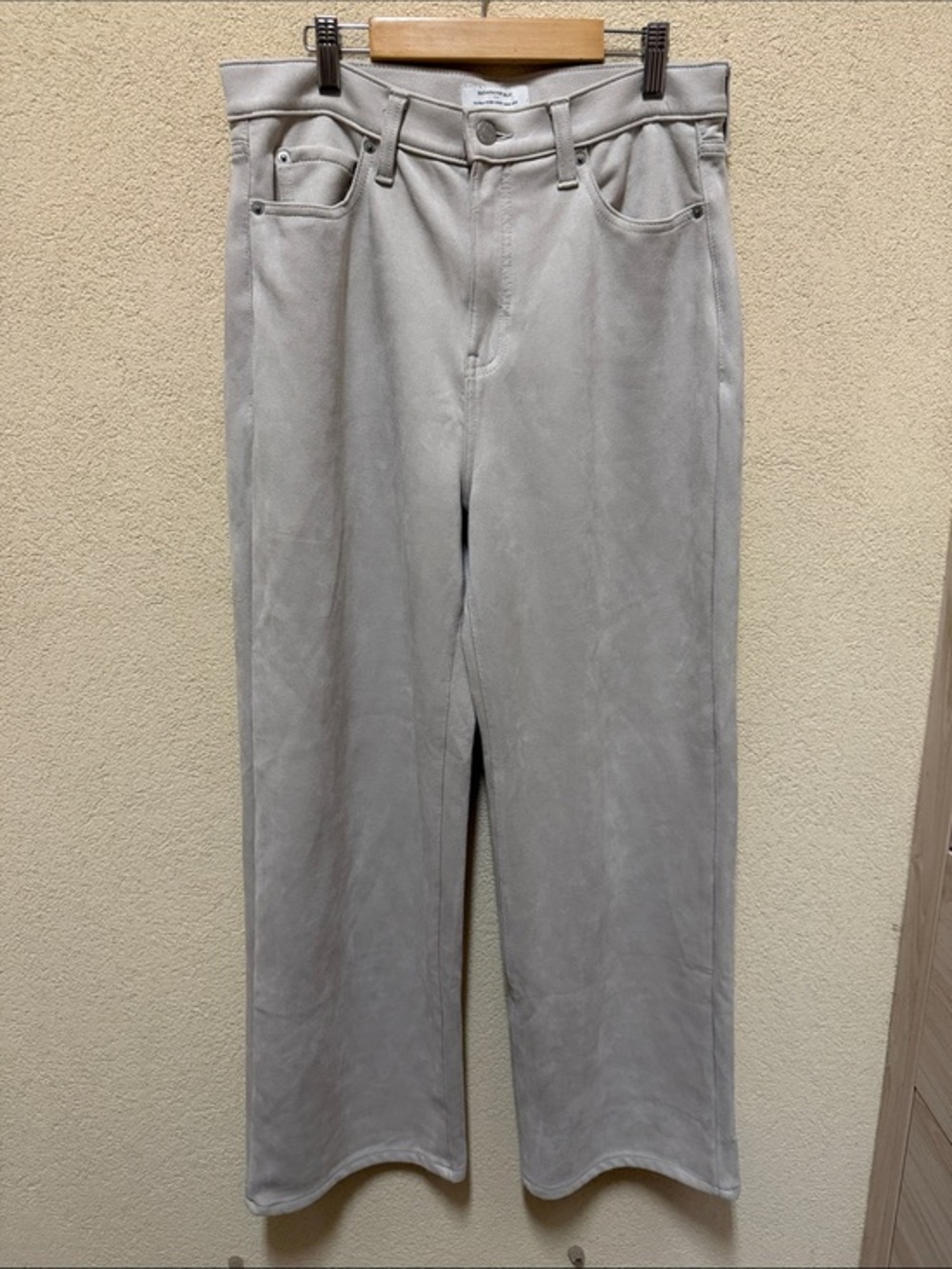 Banana Republic Moleskin Wide-Leg Pants Ultra High Rise Light Gray /Tan #007